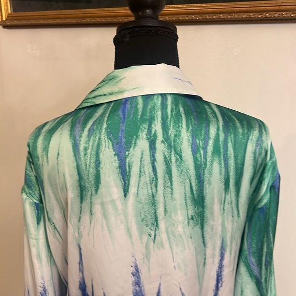 Zara Watercolor Button Down Blouse, Sz. S. - Picture 6 of 13